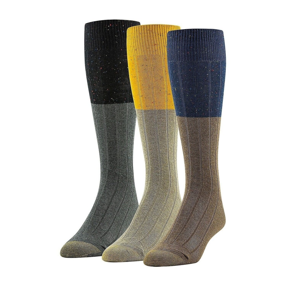 Goldtoe Heritage Collection Cotton Fluffies Crew Socks 3 Pairs Shoe Size 6-12.5